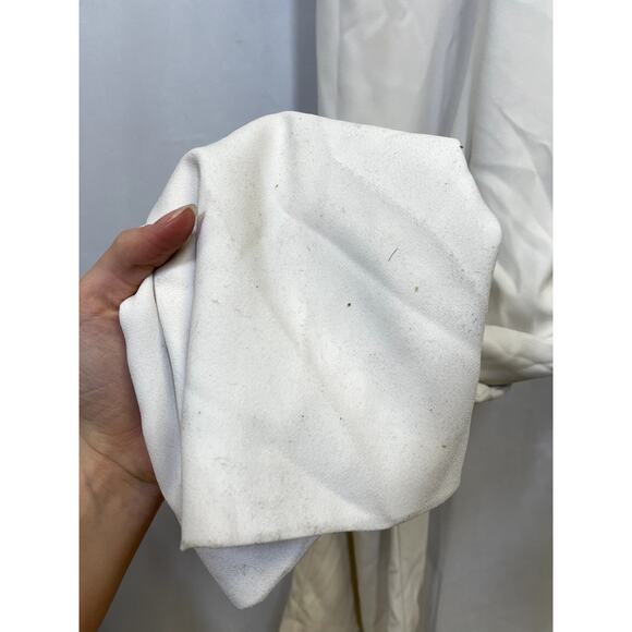 ML MONIQUE LHUILLIER Ruffle Halter Wide Leg Jumpsuit in White Size 6 $495 - Picture 10 of 16